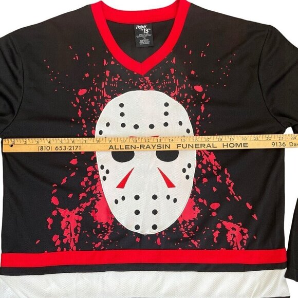 Friday The 13th Jason Voorhees Horror Movie Hockey Jersey Men Size Large Costume - Picture 10 of 13